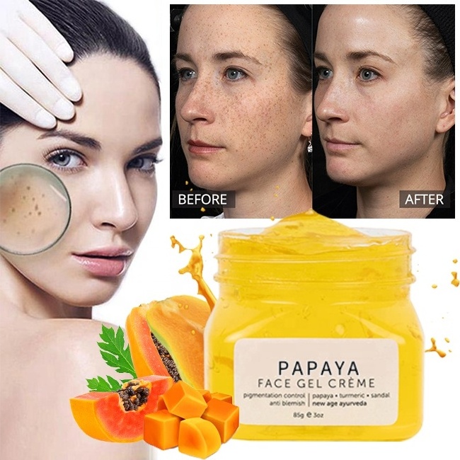 Organic Papaya Face Gel Glow Pigmentation Blemish Skin Care Antioxidant Removal Dark Spots Patches Brightening Facial Cream