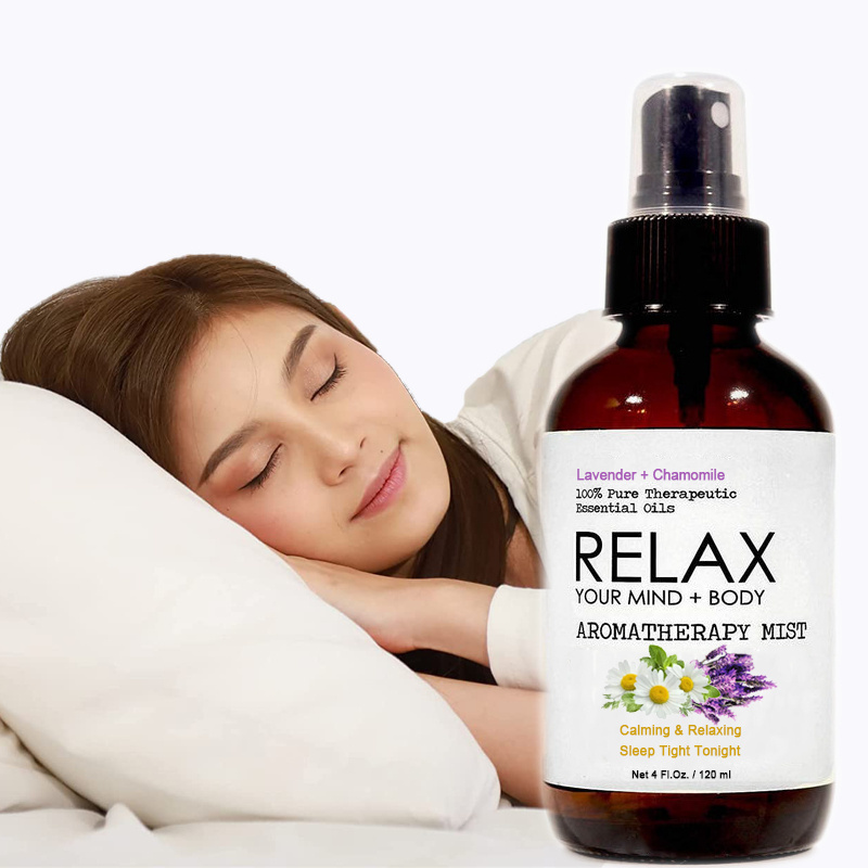 Natural Pure Therapeutic Lavender Chamomile Relaxing Essential Oils Aromatherapy Pillow Spray Calming Nighttime Hydrosol Mist