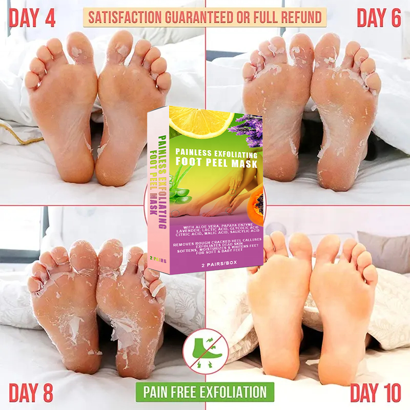 NEW 7 Days Fast Exfoliating Foot Peel Mask Smooth Soft Touch Feet Tender Gel Socks Booties With Papain Aloe Citric Malic Acid