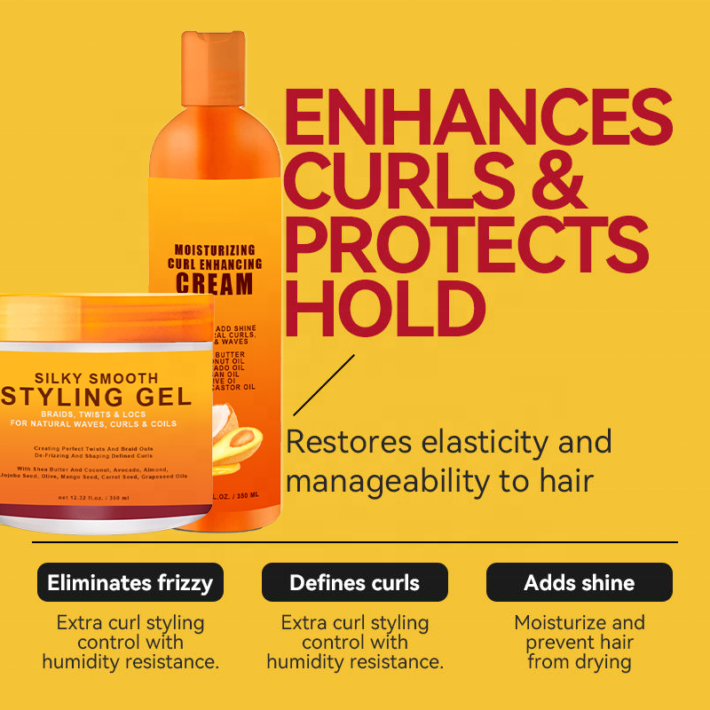 Shea Butter Coconut Silk Protein Anti-Frizz Curl Enhancer Curly Hair Defining Cream Twist Lock Gel Bounce Shine For Waves Coils