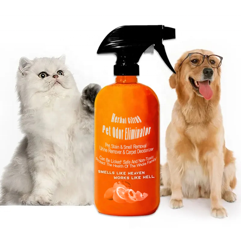 Pet Odor Eliminator Deodorant For Dog Cat, Perfume Spray Quickly Clean Smelly Surfaces Pet Stain Urine Remover Carpet Deodorizer