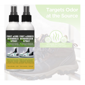 OEM Underarm Foot Shoes Deodorizing Spray with Peppermint Eucalyptus Thyme Essential Oils and100% Natural Coffee Extract