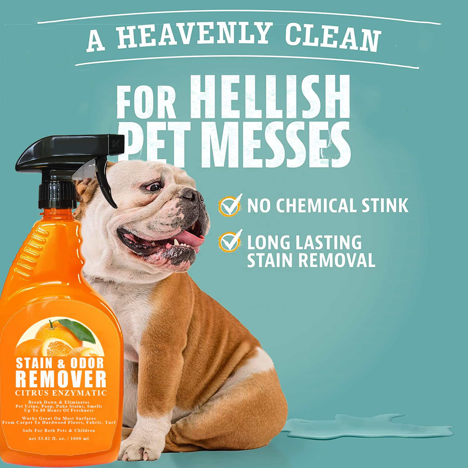 Orange citrus enzymatic carpet Stain Remover Enzyme Pet Cleaner Dog Cat Urine Destroyer Spray Cleaning Solution Puppy Supplies