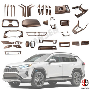 Set of ABS wood grain interior trim sticker car decoration accessories for Toyota RAV4 Wildlander 2020-2021