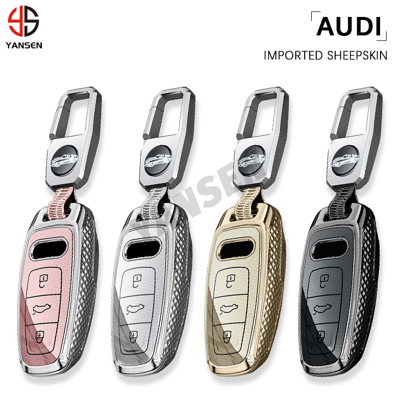 Styling ABS Remote Key Fob Cover Case for Audi A3 A2 Q3 S3 RS3 Holder Keyless Shell Keychain Protector Key Ring Car Accessories