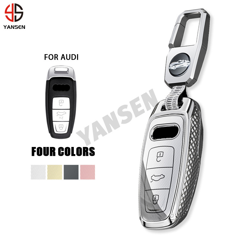 Styling ABS Remote Key Fob Cover Case for Audi A3 A2 Q3 S3 RS3 Holder Keyless Shell Keychain Protector Key Ring Car Accessories