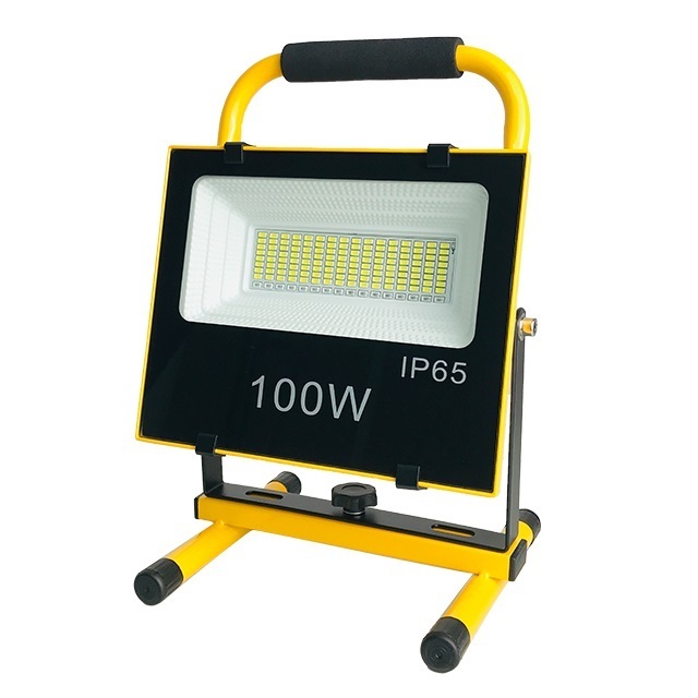 solar panel portable floodlight 50w 100w 200w 300w 400w  standing recharge led flood light with tripod stand