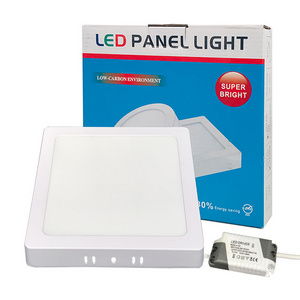 commercial slim led panel light 6w 12w 18w 24w surface lights wall and ceiling mounted square led panel light