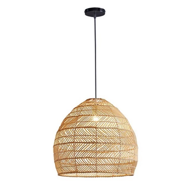 farmhouse rattan weaving chandelier pendant light lamp dining hanging lights