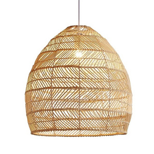 farmhouse rattan weaving chandelier pendant light lamp dining hanging lights