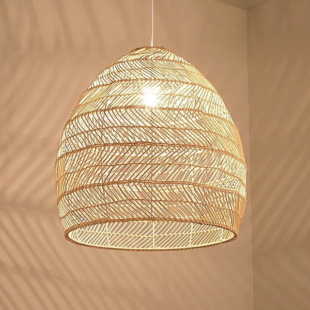 farmhouse rattan weaving chandelier pendant light lamp dining hanging lights