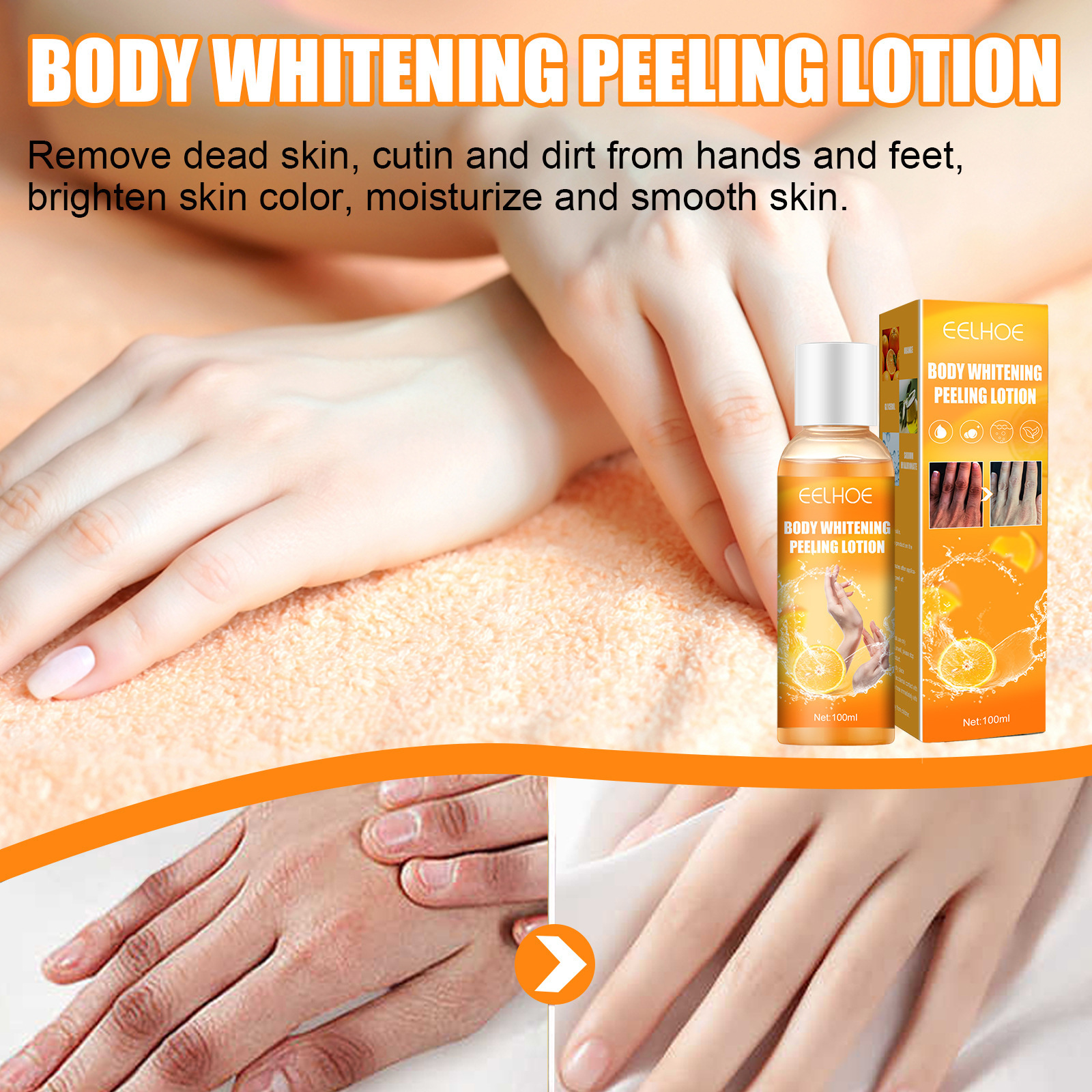 EELHOE Brightening Exfoliating Skin Face Body Whitening Peeling Lotion 100ml