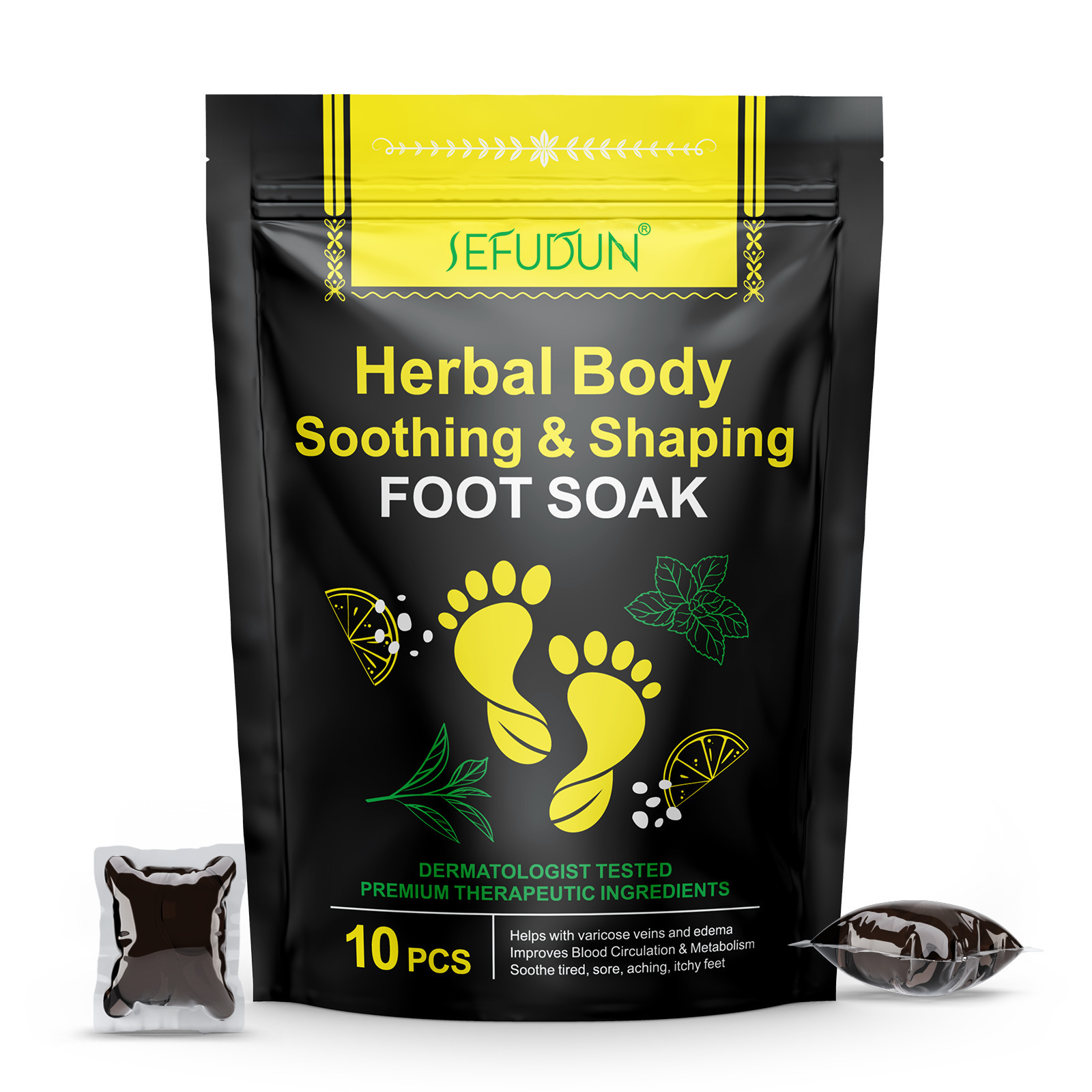 SEFUDUN Soothing Body Shaping Jelly Foot Bath SPA Herbal Foot Soak Kit