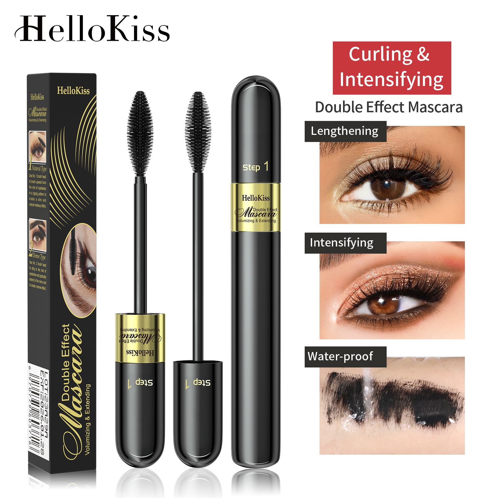 HELLOKISS Double Effect Waterproof 24H Long Lasting 2 Side Two Step Mascara