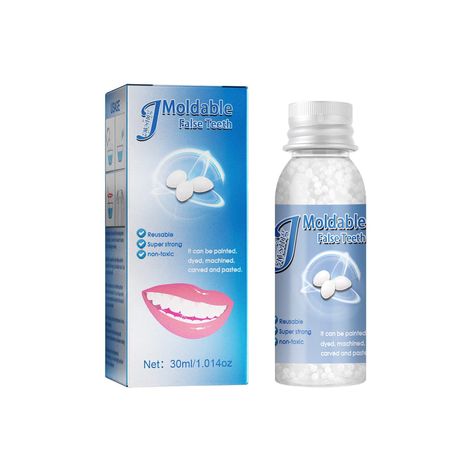 JAYSUING Teeth Repair Holiday Makeup Reusable Moldable Temporary False Teeth Solide Glue 30ml