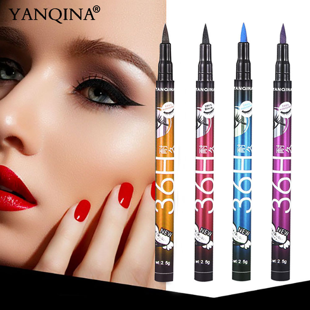 Best Sell YANQINA Eye Beauty Makeup 36H Long Lasting Waterproof Matte Black Gel Eyeliner Pencil