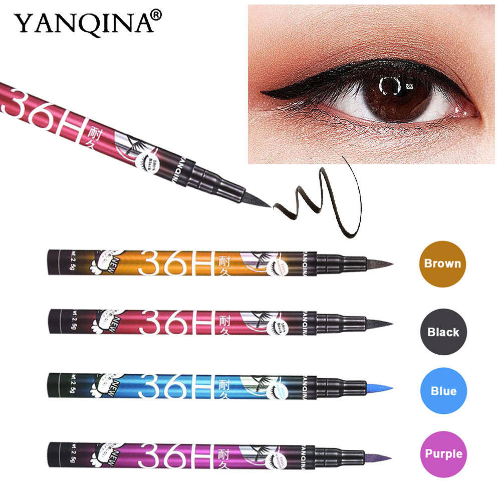 Best Sell YANQINA Eye Beauty Makeup 36H Long Lasting Waterproof Matte Black Gel Eyeliner Pencil