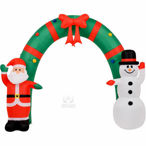 Commercial grade advertising inflables arch air blow santa claus standing arch custom made inflatable balloon arches