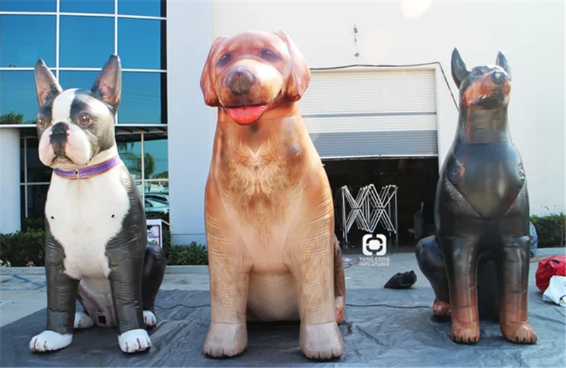 Big Inflatable Dogs Customized Commercial Advertising Inflatable Dog Character 3D PVC Standing Dog Model