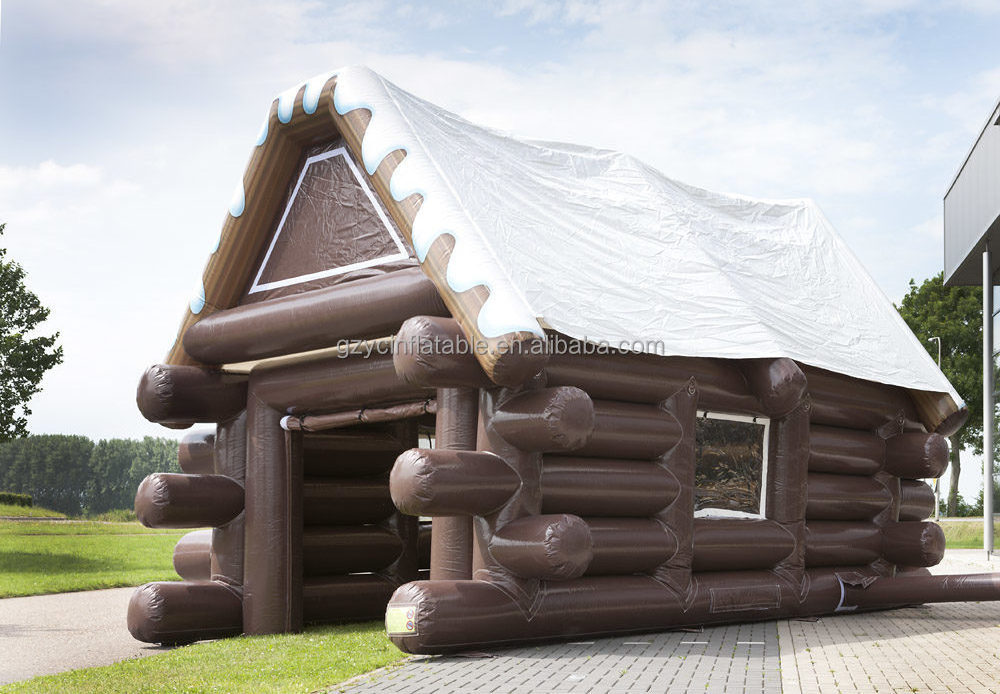 Customized new design 7x5x4m santa's grotto inflatable christmas tent house for sale