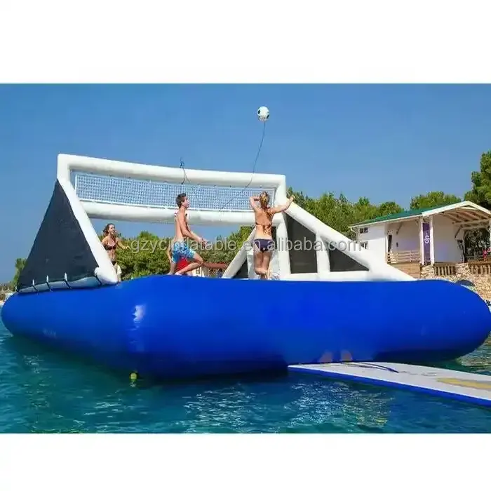 China giant floating water inflatable trampoline volleyball court for sea