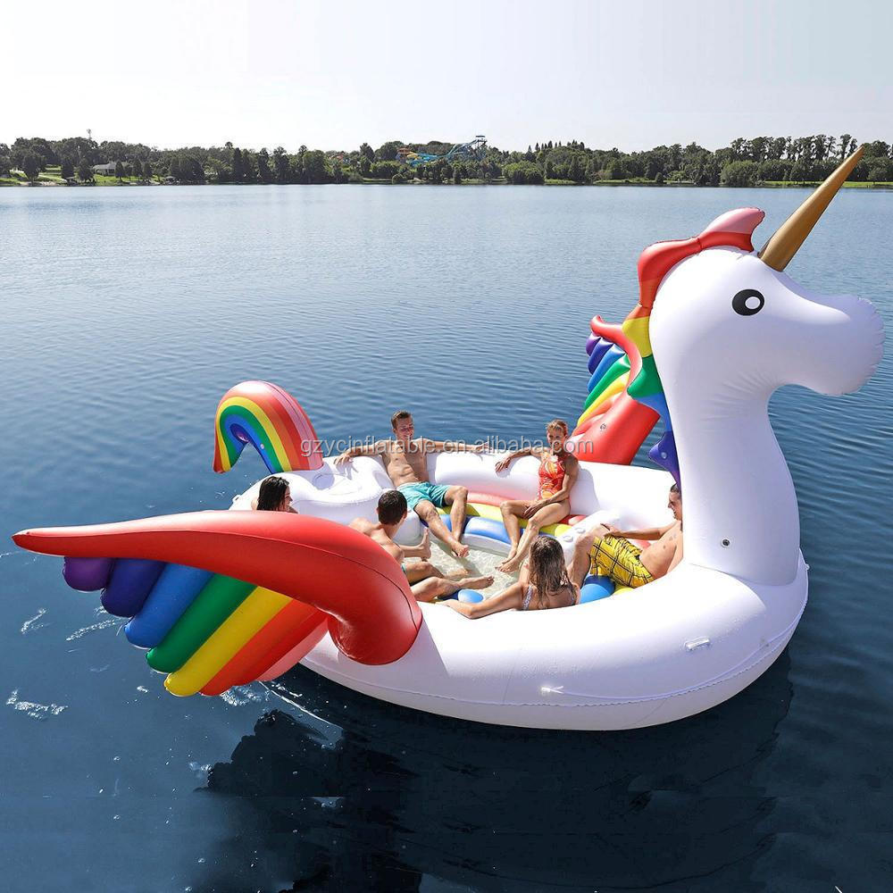 Guangzhou giant float water toys inflatable unicorn pool for sale