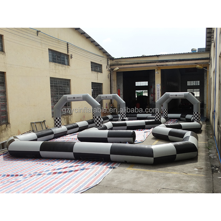 YC customized didicar race track go kart track kart 10m air tight inflatable race track for bumper car