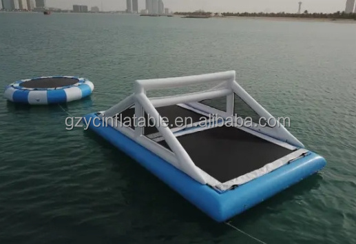 China giant floating water inflatable trampoline volleyball court for sea