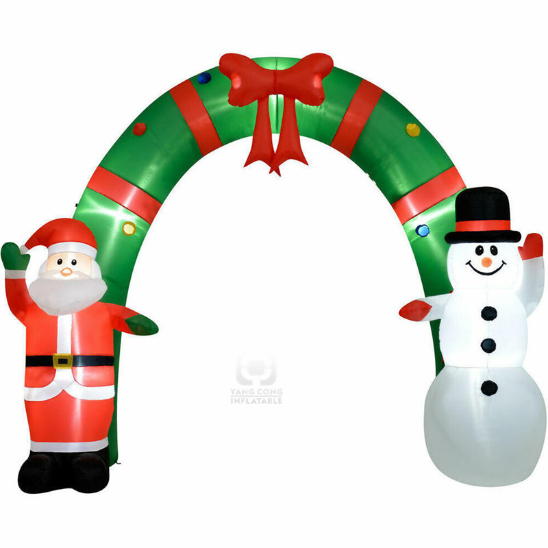 Commercial grade advertising inflables arch air blow santa claus standing arch custom made inflatable balloon arches