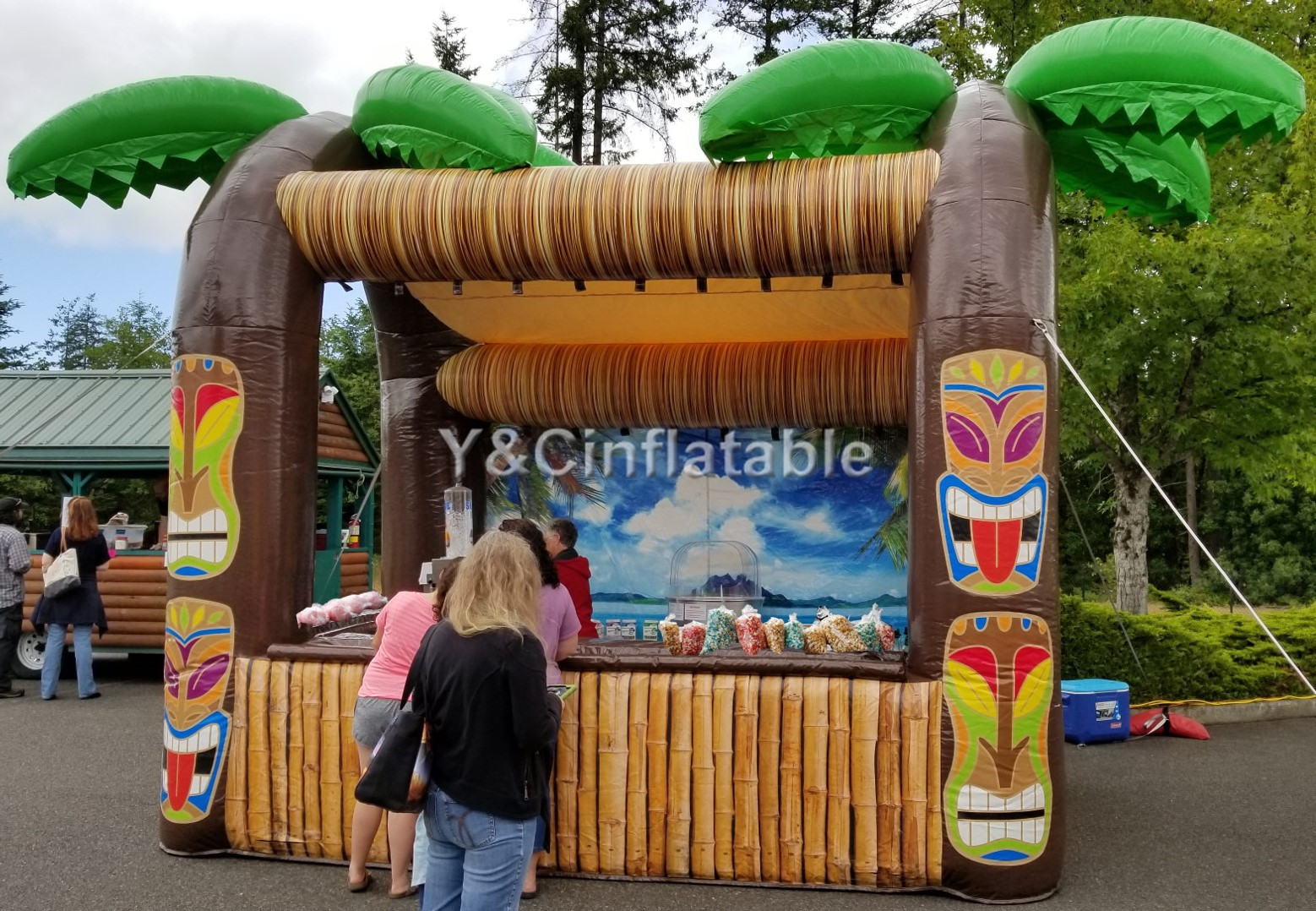 Inflatable tiki pub bar tent inflatable display bar inflatable tiki bar for advertising fun food concession stand