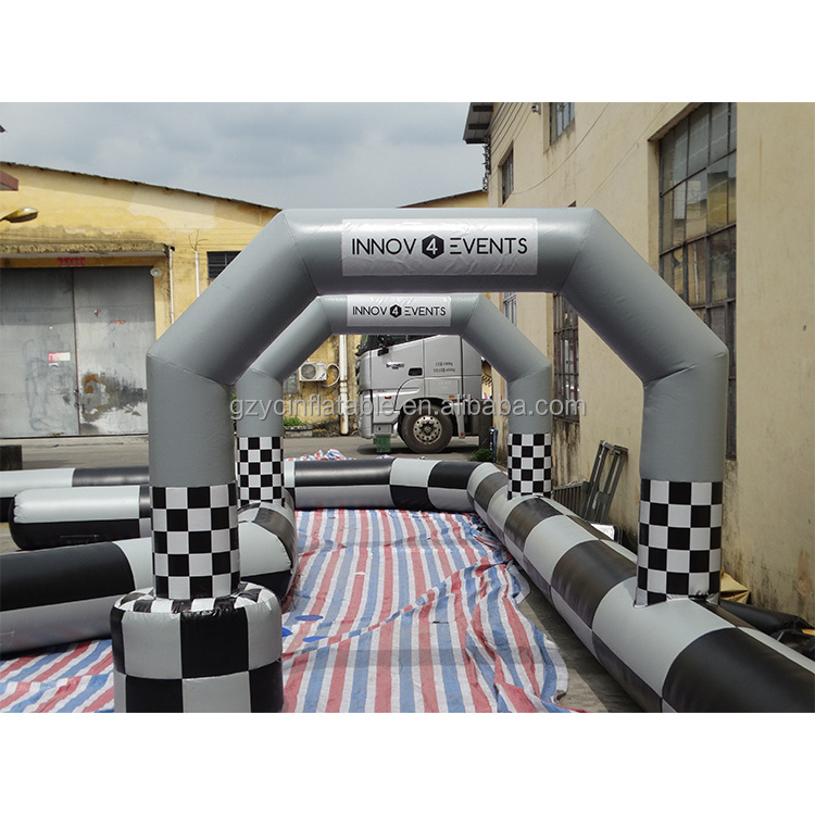 YC customized didicar race track go kart track kart 10m air tight inflatable race track for bumper car