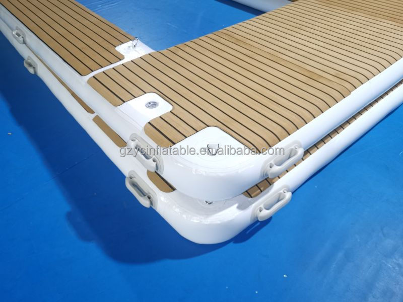 Guangzhou custom water floating island DWF dock mat platform inflatable jet ski dock for water game