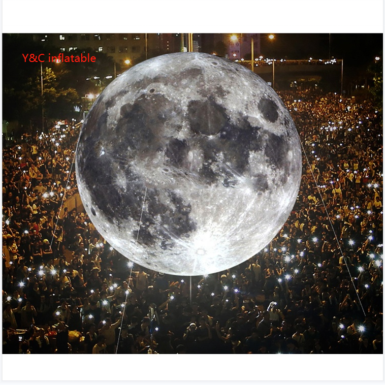 Giants LED Lighted Inflatable Moon Globe Inflatable Planet Moon Ball Ballon Festival Decorations