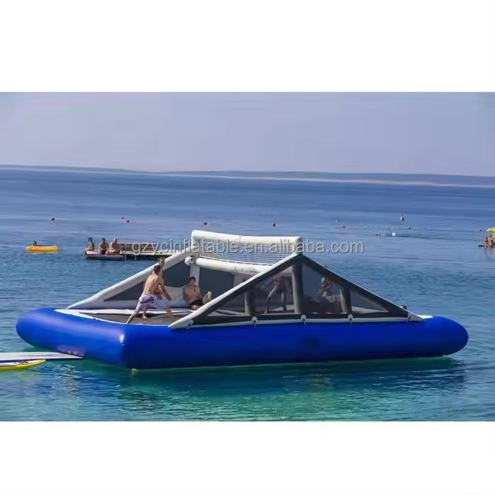 China giant floating water inflatable trampoline volleyball court for sea