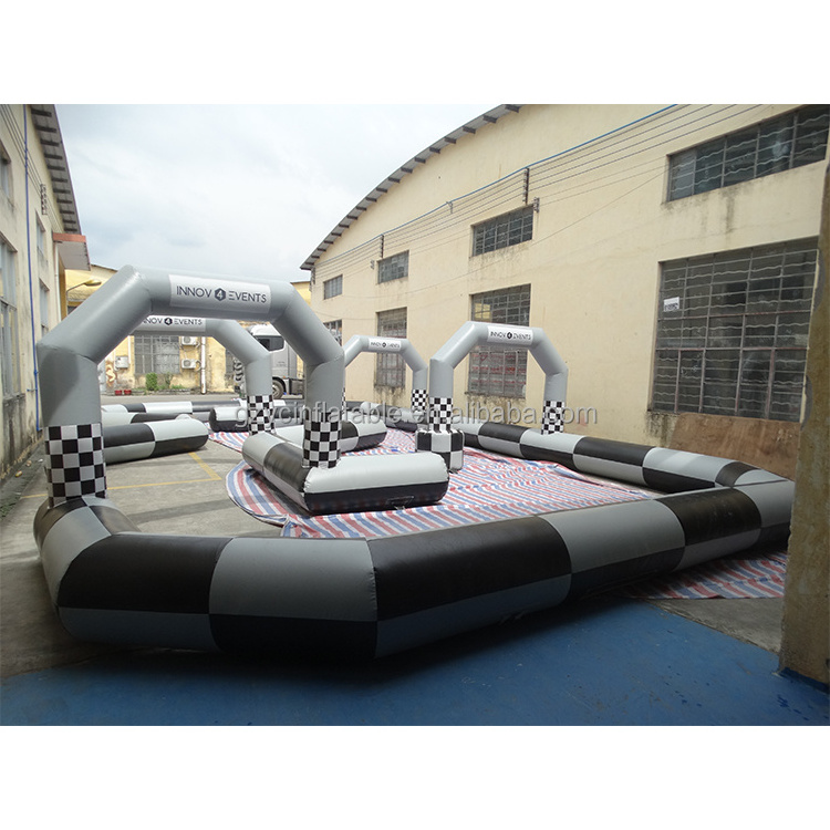 YC customized didicar race track go kart track kart 10m air tight inflatable race track for bumper car