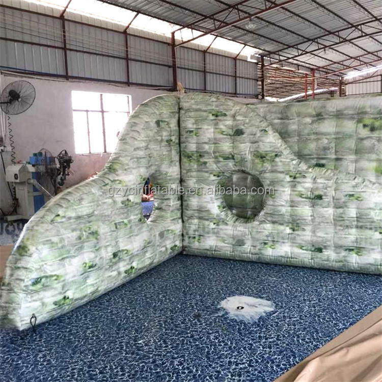 Guangzhou camouflage bunkers paintball game inflatable bunkers for rental