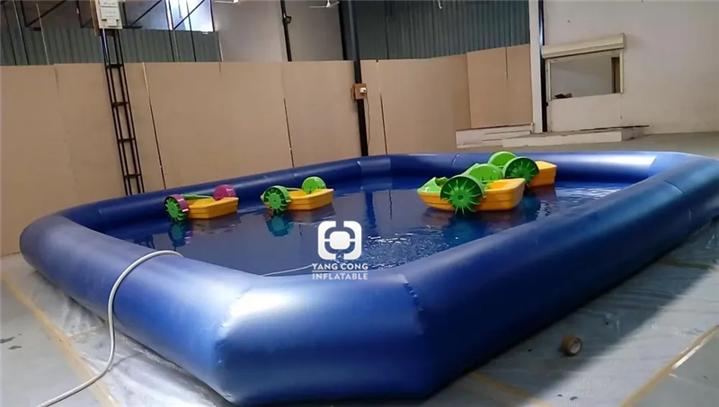 5M large outdoor kids commercial inflatable pool hand boat children's water park catch fish pond Inflatable skimboard pool