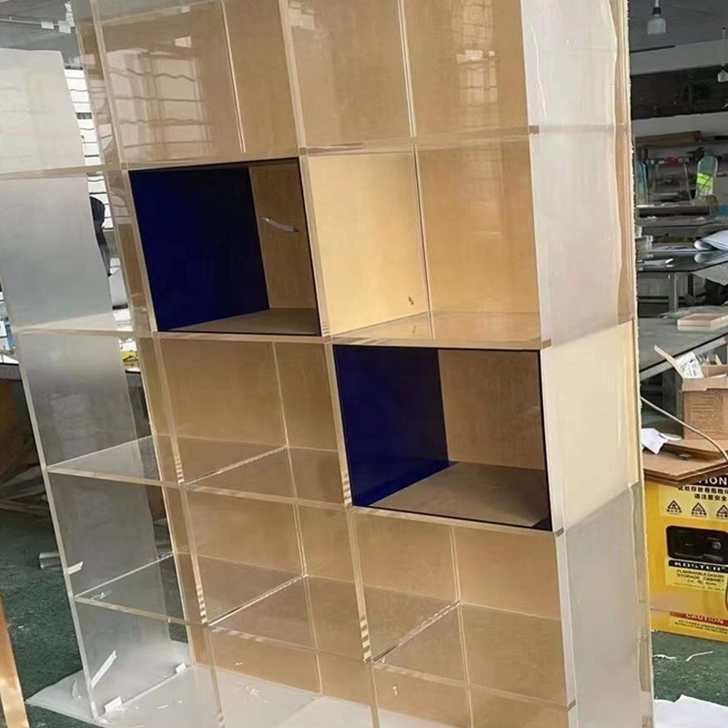 Large Acrylic Display Rack For Clothing Shoe Handbag Storage Customized High Showcase Cabinet