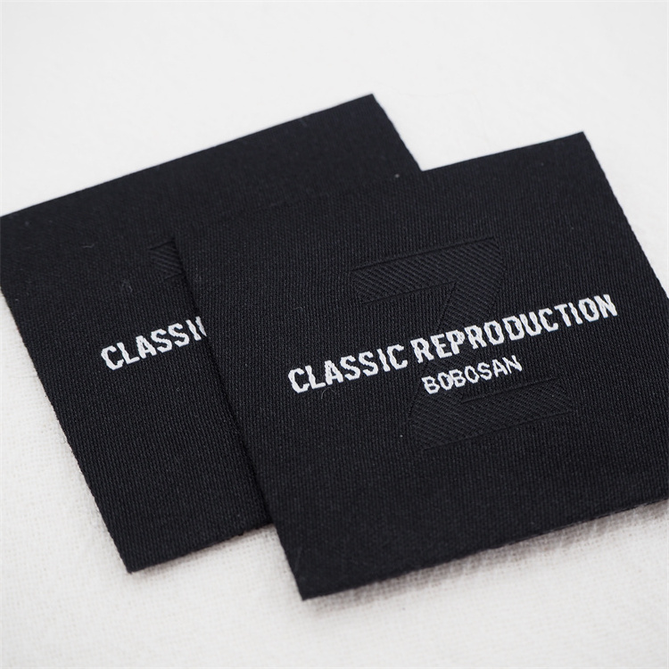 Eco-friendly Luxury Custom clothing label woven label making machine Sustainable premium woven label