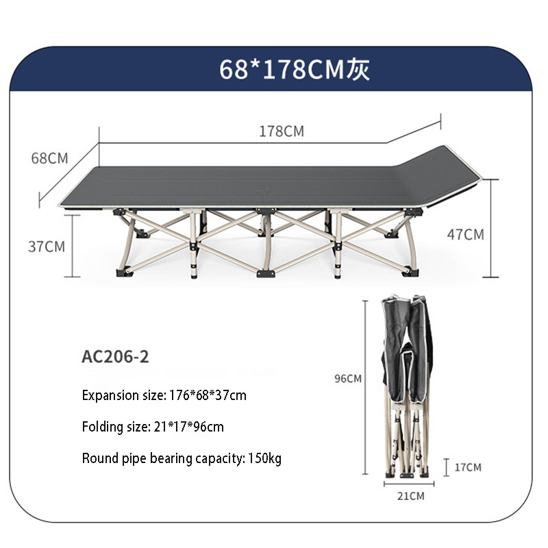 Simple fold camp bed portable foldable outdoor bed folding camping field bed camping cot