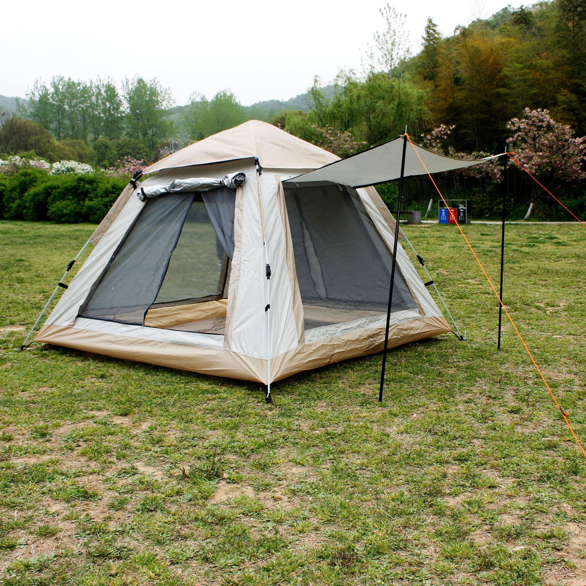 The new black technology thickens camping tent waterproof tente camping 3 personne camping tent with screen room