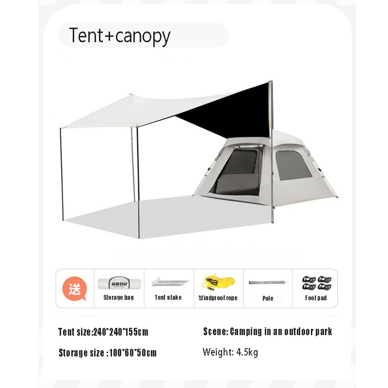 The new black technology thickens   camping tent waterproof tente camping 3 personne camping tent with screen room