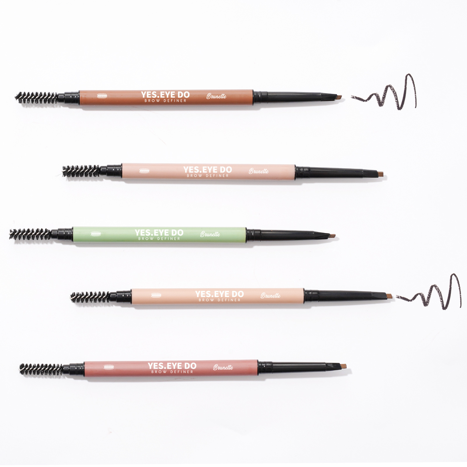 Private label Precise Dual Ended Eyebrow Pencils Custom Beige Eyebrow Pencil Nude Slim Crayon White Brow Pencil Brush OEM