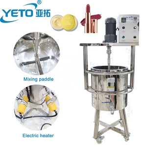 YETO Stainless Steel Mixing Melting Tank With Heating Mixer Machine With Agitator Lip Balm Lipstick Cosmetic Machine Mixer