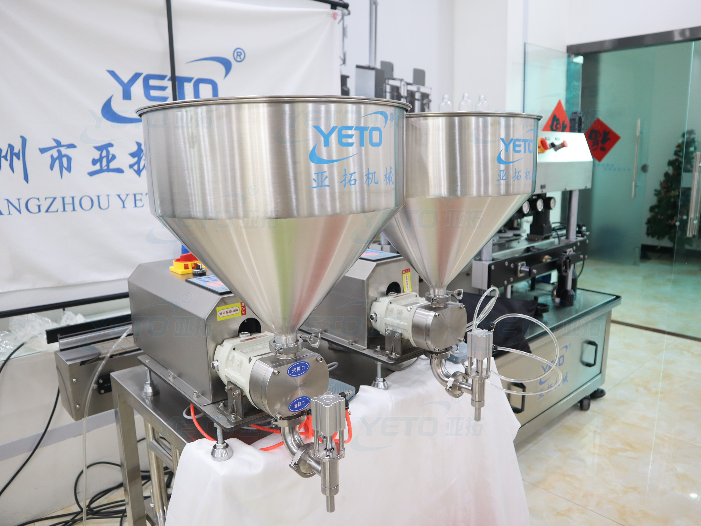 YETO-100ml-5L Liters Semi Automatic Rotor Lobe Pump Filling Machine High Viscosity Cosmetic Rotor Pump Filling Machine