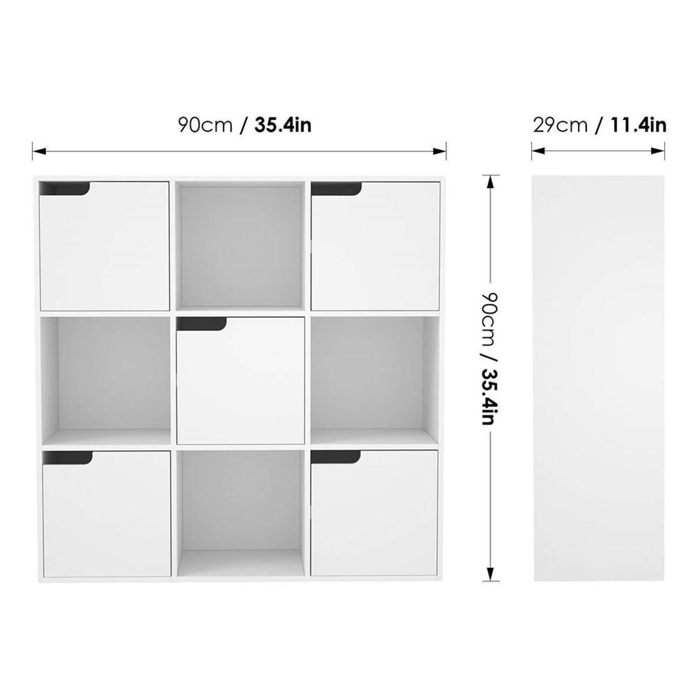 9 Cube Bookcase Cabinet with Doors