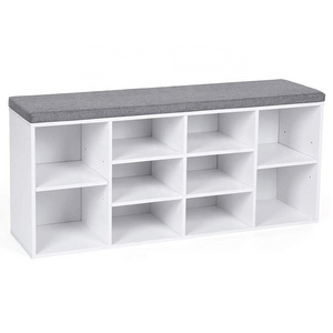 shoes cabinet modern wooden furniture storage with Seat