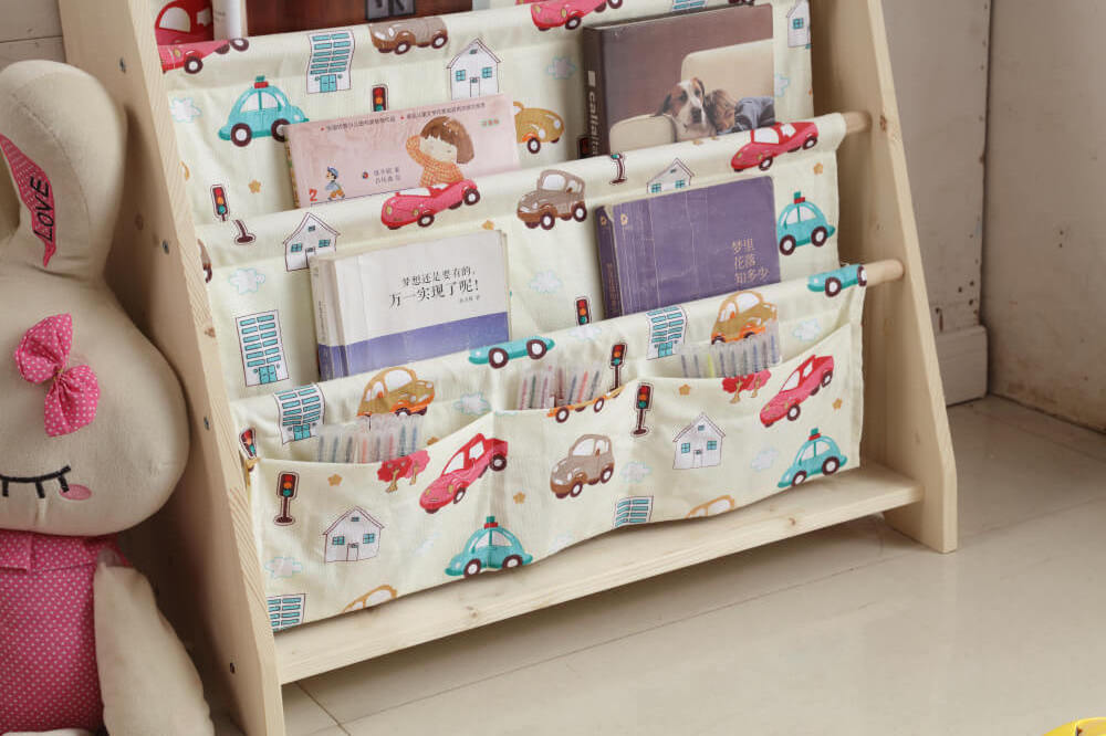 Portable Book Storage Shelf Bookcase,Modern bookcase Cabinet Style Mini Waterproof Fabric Kids Book Shelf