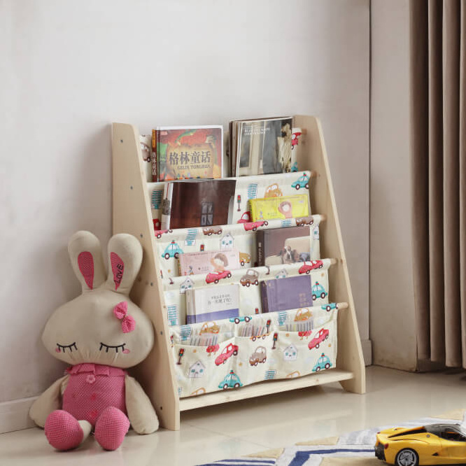 Portable Book Storage Shelf Bookcase,Modern bookcase Cabinet Style Mini Waterproof Fabric Kids Book Shelf