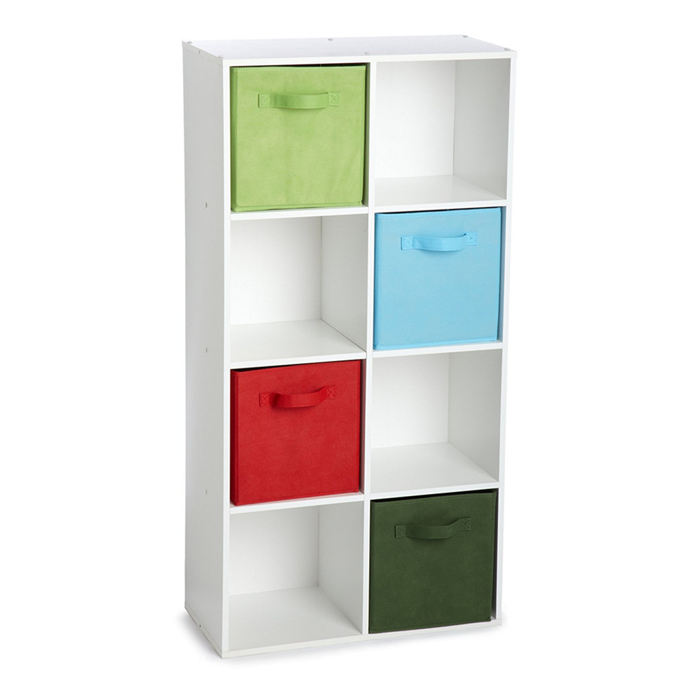 Wooden 8 Cube Storage Closet Organizer White